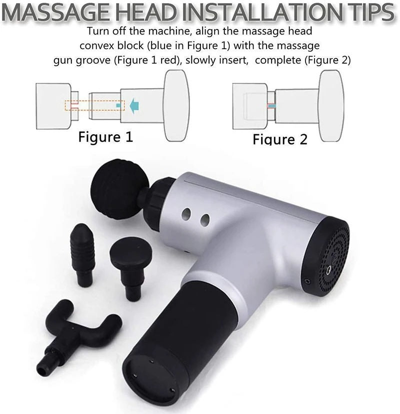 Deep Tissue Massage Gun – 4 Heads