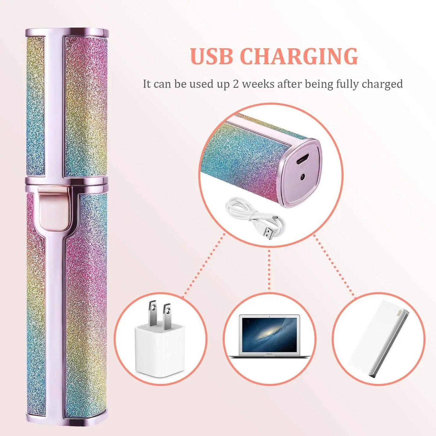 2-in-1 Rechargeable Electric Eyebrow & Facial Hair Remover for Women | USB Portable Painless Trimmer