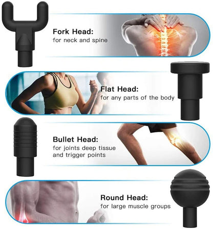 Deep Tissue Massage Gun – 4 Heads