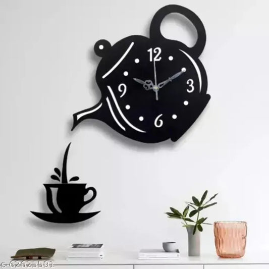 Wooden Kitchen Wall Clock – Coffee Design