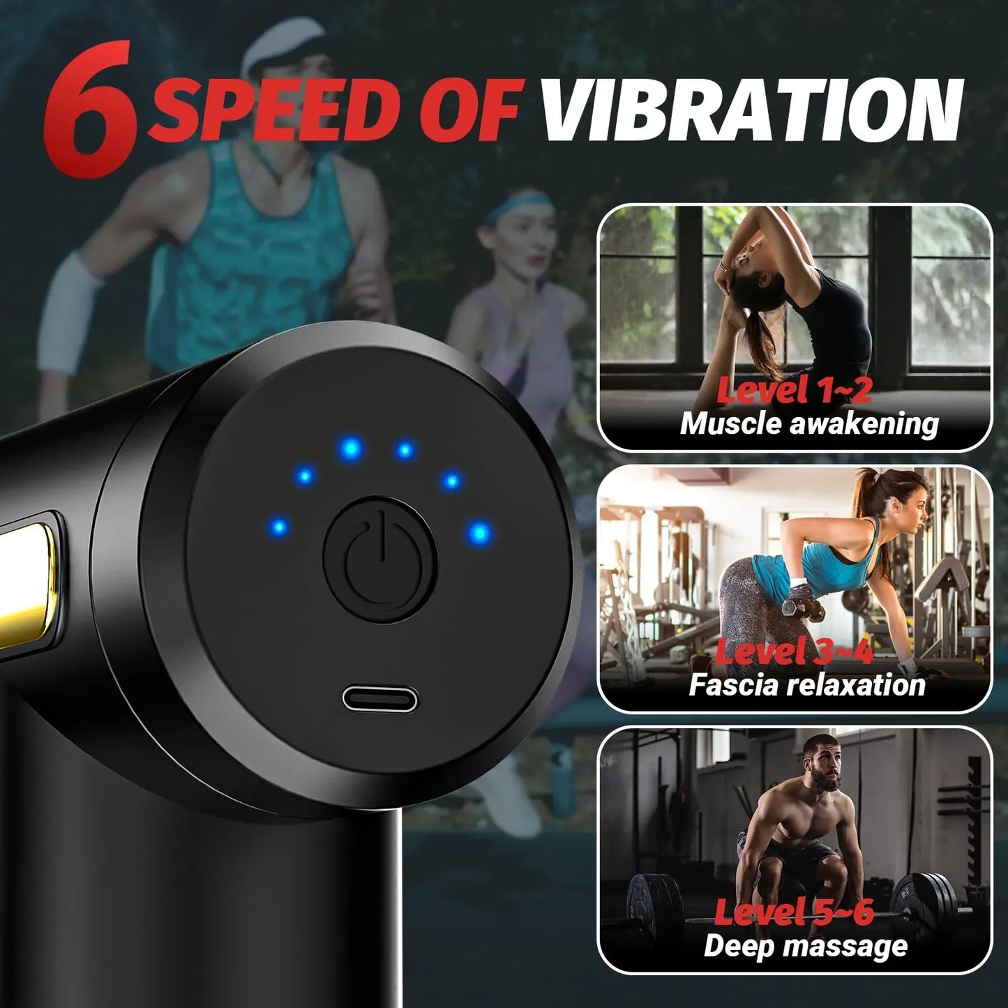 Deep Tissue Massage Gun – 4 Heads