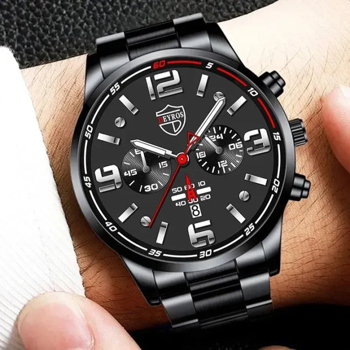 Stainless Steel Calendar Watch for Men