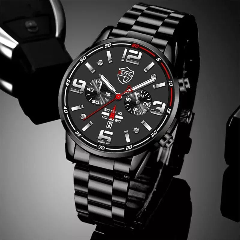 Stainless Steel Calendar Watch for Men