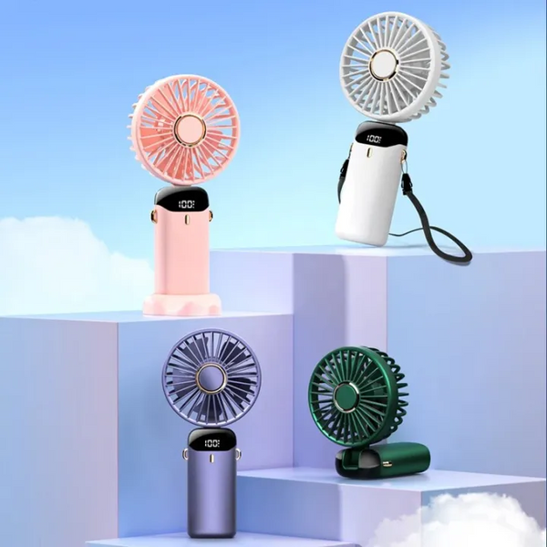 Rechargeable USB Neck Fan with Phone Stand
