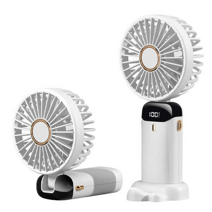 Rechargeable USB Neck Fan with Phone Stand